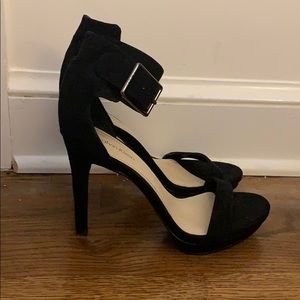 CALVIN KLEIN T STRAP HEELS WITH SQUARE BUCKLE